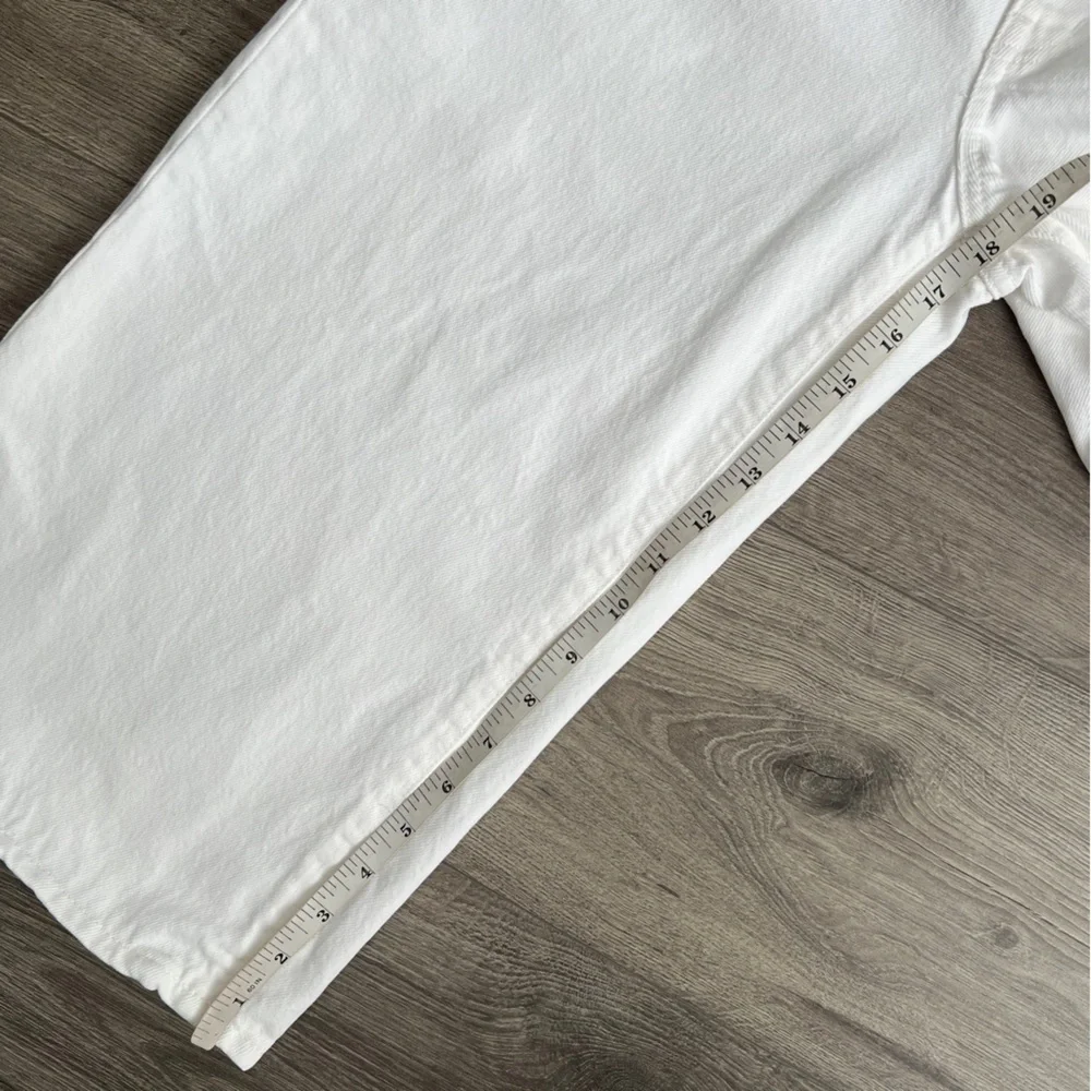 MADEWELL Denim Culottes Size 24 Pure White Wide Leg High Rise Relaxed Boho Retro